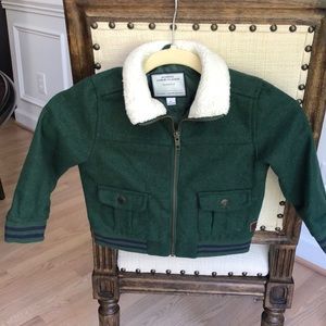 Green wool Janie and Jack bomber jacket